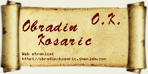 Obradin Košarić vizit kartica